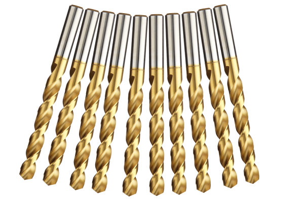 10x HSS-TIN metalworking twist drill bits DIN338N Ø 0.6 mm