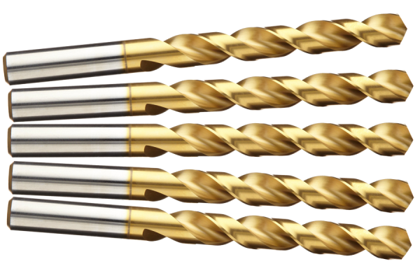 5x HSS-TIN spiralbor dobbelt til metal Ø 12,9 mm