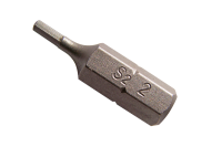 Hexagonal shank 2 mm screwdriver bit tip 25 mm