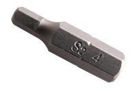 Zeskant 4 mm bit van materiaal 25 mm