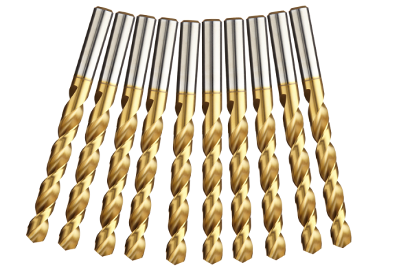 Serie di 10 pezzi HSS-TIN punta elicoidale per metallo DIN338N in Ø 1,1-2 mm