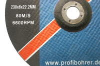 230 mm sliphjul för metallvinkelslipmaskiner Ø 230x6x22,2 mm