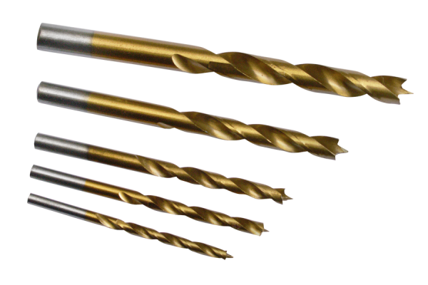 5 pcs. carbon titanium coated woodworking drill bits set Ø 4-10 mm