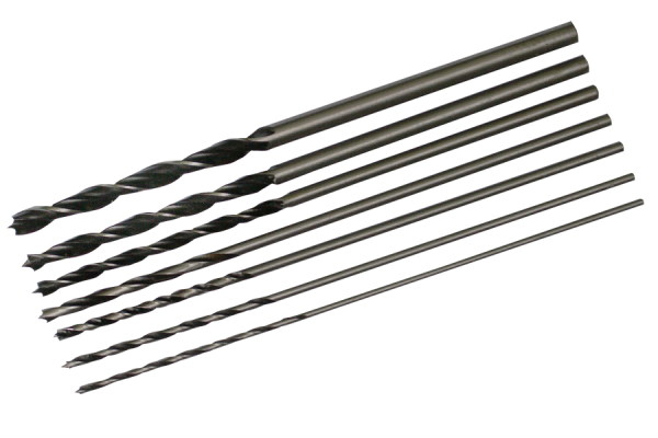 7 del carbon stål beamborr set 300 mm lång Ø 4-12 mm