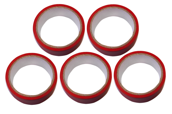 5 rouleaux de rubans adhésifs-rouge