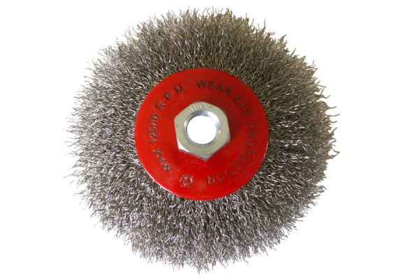 115 mm steel wire curved wheel brush with M14 thread