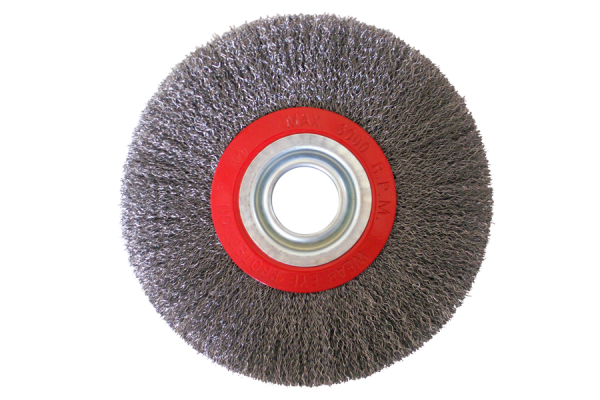 180 mm steel wire wheel brush for surface finishing, cleaning and polishing