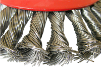 115 mm twist knot steel wire curved wheel brush with M14 thread