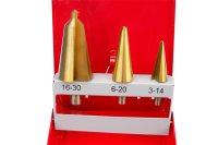 3 pcs. HSS-TIN taper drill bits set