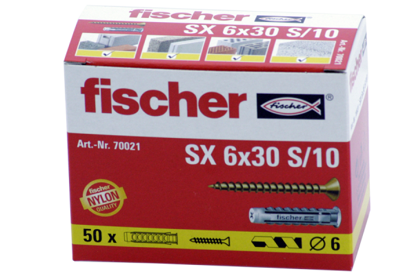 50x 6 mm Fischer väggproppar