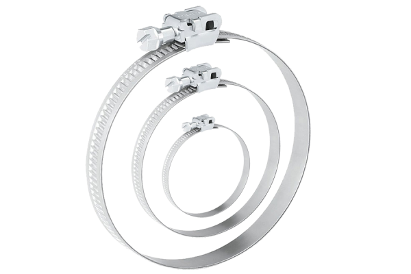 5x stainless steel hose clamps Ø 70-90 mm