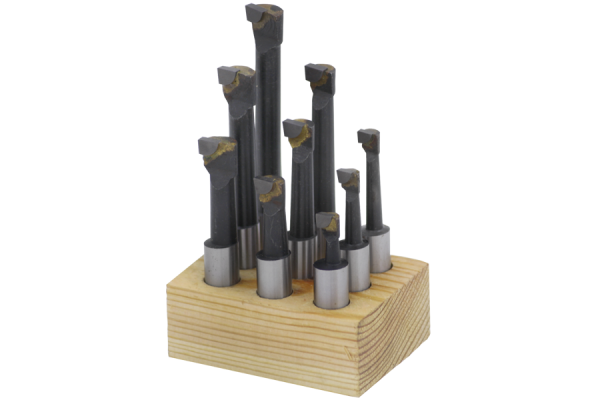 Serie di 9 pezzi utensili per torni con attacco cilindrico 16 mm