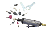 Pneumatic die grinder with accessories