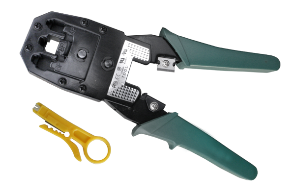 Crimping tool for LAN phone and ISDN (RJ10, RJ12, RJ45)