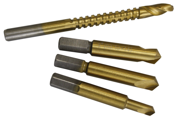 Spiral screw and bolt extractor set