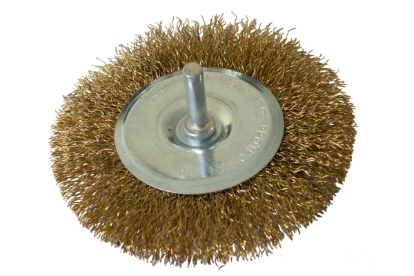 75 mm brass wire wheel brush with shank