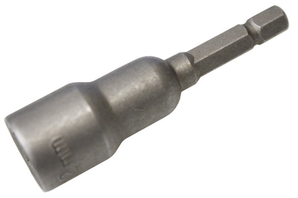 Pipenøkkelmutter 1/4" sekskantet skaft for batteridrevne skrutrekkere/slagnøkler 12 mm