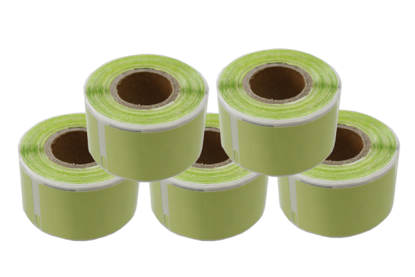 5 rollos de etiquetas para Dymo tipo 99011 (verde) dimensiones 28x89 mm