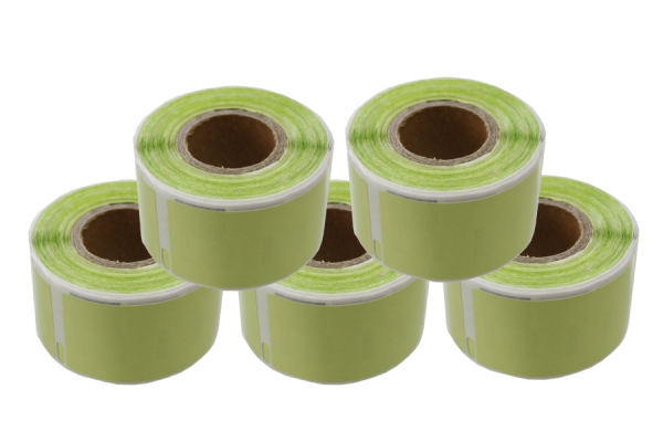 5 rolls labels for Dymo type 99011 (green) dimension 28x89 mm