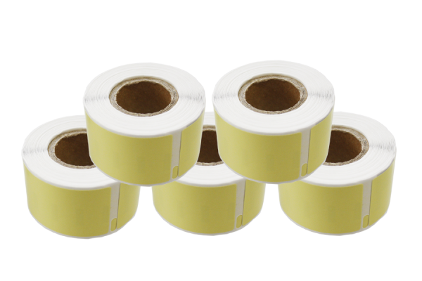 5 rolls labels for Dymo type 99011 (yellow) dimension 28x89 mm