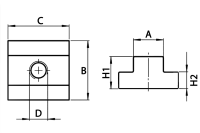 2x T-Nutensteine für Nutenplatte Fräser 5/16"-18 Gewinde