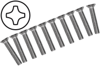 10x skruvade skruvar med korshuvud M6x30 mm