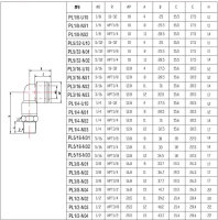 Pneumatica angolo di 90° a gomito inserisce (PL) Ø 4 mm filettatura BSPT R1/8"