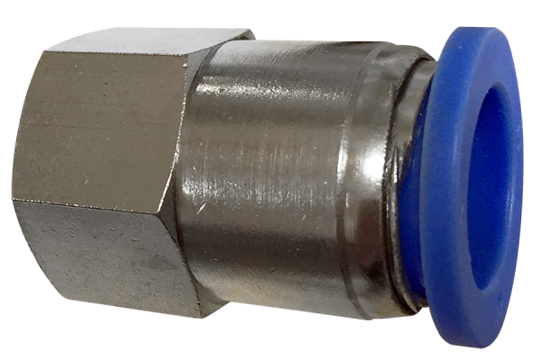 Pnömatik uydurma dişi düz konnektör itme (PCF) Ø 4 mm dişli M5