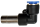 Pneumatický 90° rychloupínač Ø 4 mm zásuvným pouzdrem (hubička) Ø 6 mm