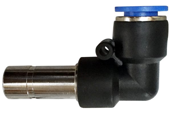 Pneumatic 90° elbow quick connector (PLGJ) Ø 10 mm with plug Ø 12 mm