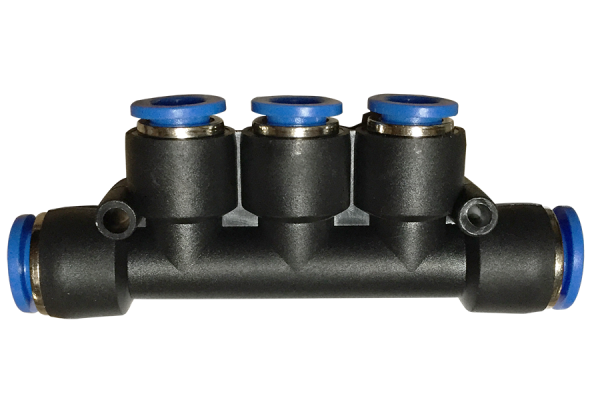 Raccord rapide pneumatique manifold (PKG) Ø 8 mm avec 3 ports Ø 6 mm