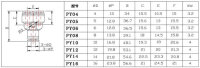 Y-neumática de empuje en forma de herraje (PY) Ø 10 mm