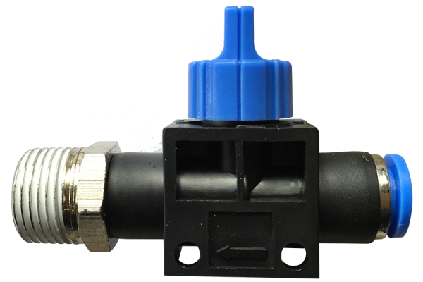 Pneumatic ball valve (HVSF) Ø 6 mm with thread BSPT R1/4"