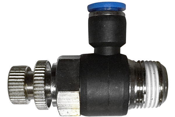 Pneumatic flow control valve (JSC) Ø 10 mm with thread BSPT R1/8"
