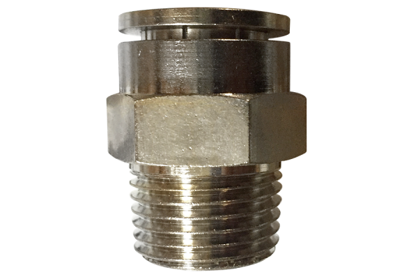 Neumático conector macho recto (MPC) Ø 14 mm con hilo BSPT R3/8"