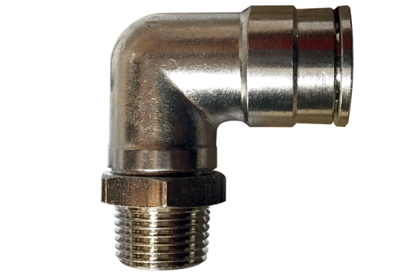 Pneumatisk trykkluft 90° albue push-in fitting (MPL) Ø 4 mm med M5 gjenger