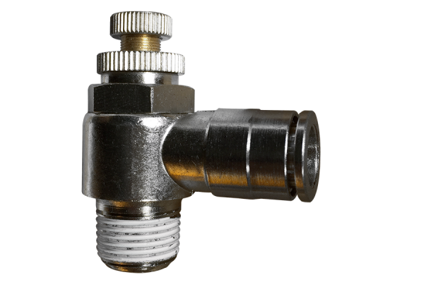 Válvula de control de flujo neumático (MNSE) Ø 10 mm con hilo BSPT R3/4"