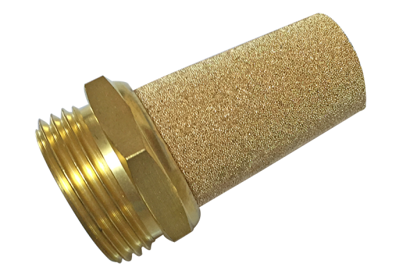Pneumatic muffler (B-M5B) made of sintered bronze with thread M5