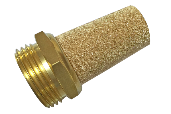 Pneumatic muffler (B-06B) made of sintered bronze with thread BSPT R1/8"