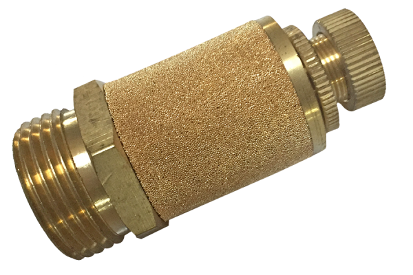 Pneumatic silencer adjustable sintered bronze with thread BSPT R1/4"