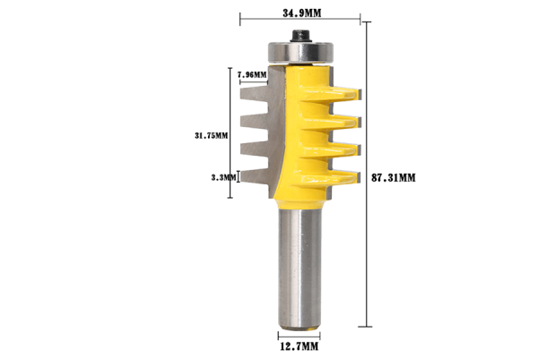 Tungsten carbide tipped miter router bit with 1/2" (12.7 mm) shank