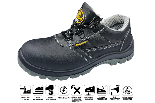 SAFETOE® Obuwie ochronne S3 buty robocze półbuty czarne (L-7006) Gr. 46