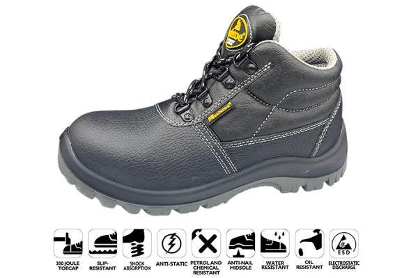 Bezpečnostní obuv SAFETOE® S3 vysoká pracovní obuv černá (M-8010) Gr. 46
