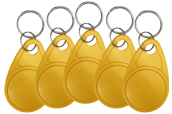 5x RFID 125KHz keychain (yellow)