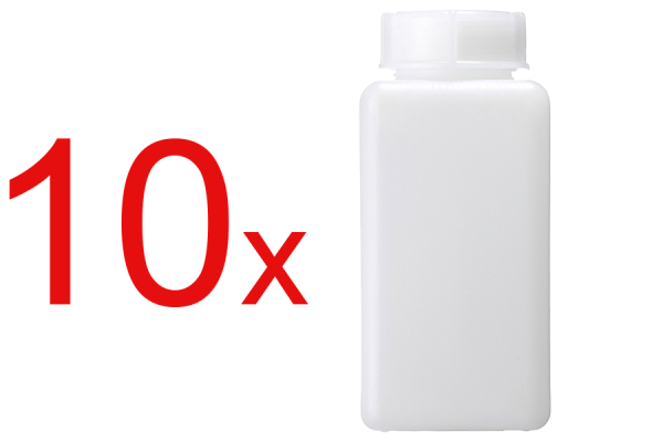 10x 100 ml puoliläpinäkyvä PE neliömäinen pullo muovipullo laboratoriopullo