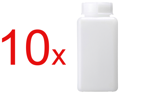 10x 100ml semi-transparante PE vierkante fles, plastic fles, laboratoriumfles