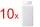 10x Botella cuadrada de PE semitransparente de 100ml, botella de plástico, botella de laboratorio