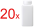 20x Botella cuadrada de PE semitransparente de 100ml, botella de plástico, botella de laboratorio