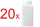 20x Flacon carré PE semi-transparent de 100ml, flacon en plastique, flacon de laboratoire