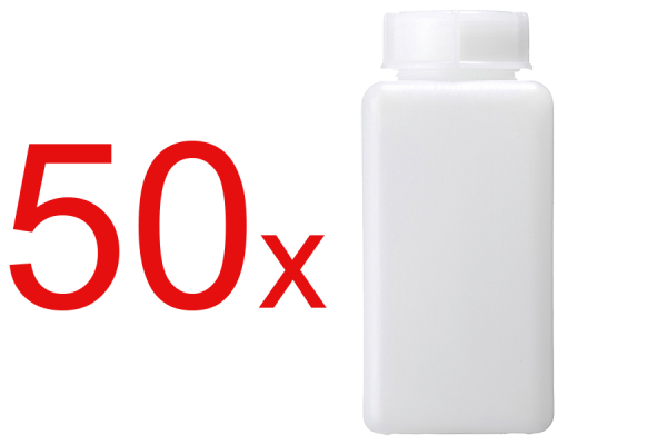 50x 100 ml puoliläpinäkyvä PE neliömäinen pullo muovipullo laboratoriopullo